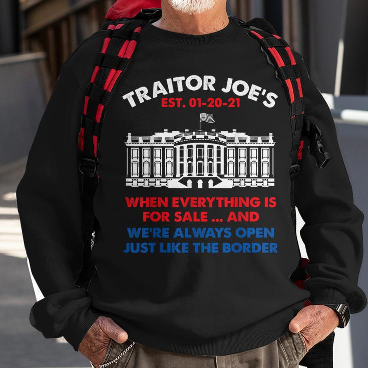 Traitor Joes Est 01 20 21 Funny Anti Biden Sweatshirt Gifts for Old Men
