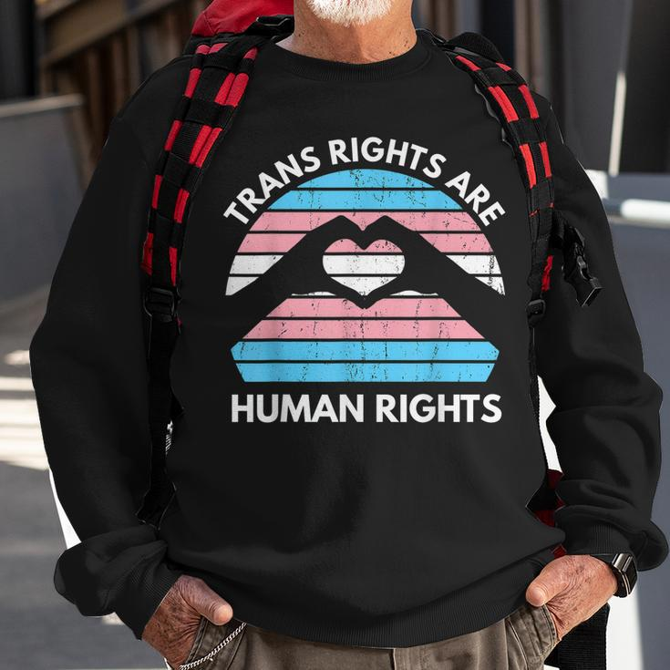 Trans Rights Are Human Rights Lgbqt Transgender Sweatshirt Gifts for Old Men
