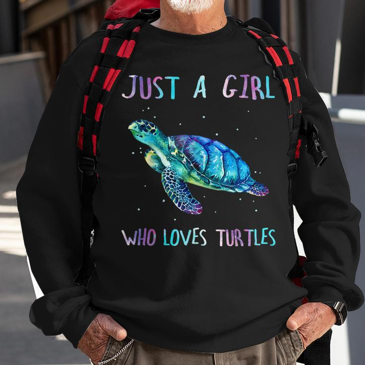 Turtle Watercolor Sea Ocean Just A Girl Who Loves Turtles V2 Sweatshirt Gifts for Old Men