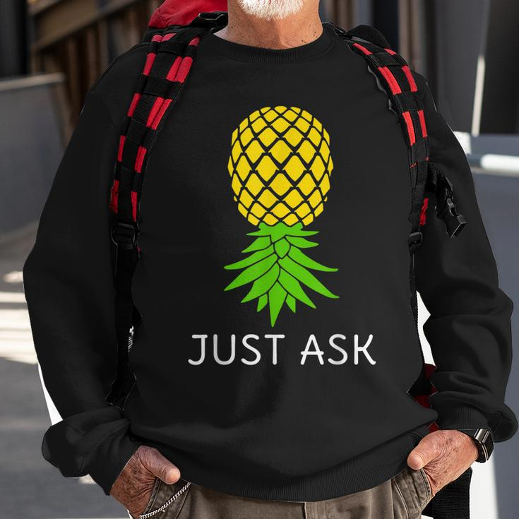 Upside Down Pineapple Sharing Swinger Sweatshirt Gifts for Old Men