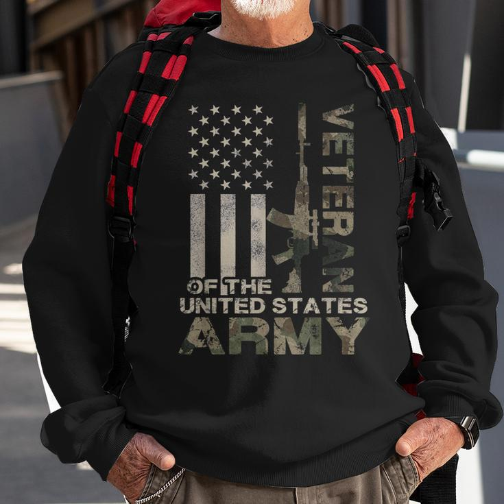 Us Army | Military Green Camo Flag Retro Design Gift Men Women Sweatshirt Graphic Print Unisex Gifts for Old Men