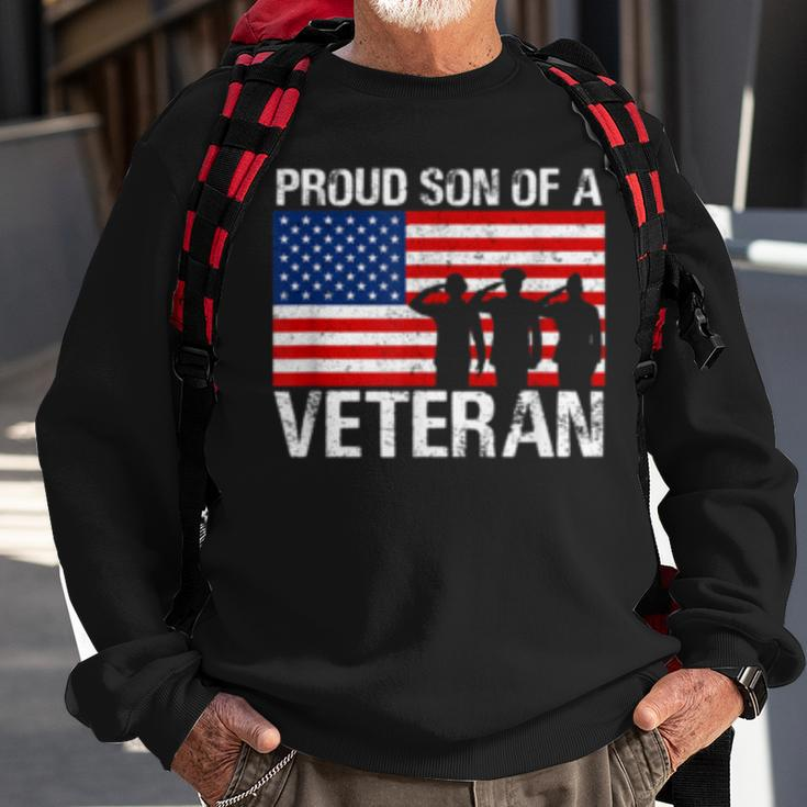 Usa United States Military Family Proud Son Of A Veteran Sweatshirt Gifts for Old Men