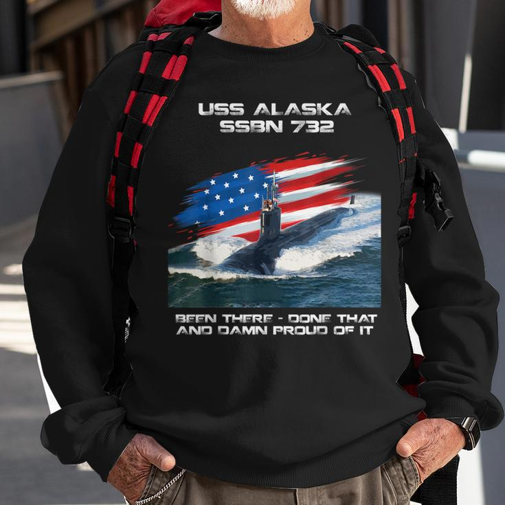 Uss Alaska Ssbn-732 American Flag Submarine Veteran Xmas Sweatshirt Gifts for Old Men