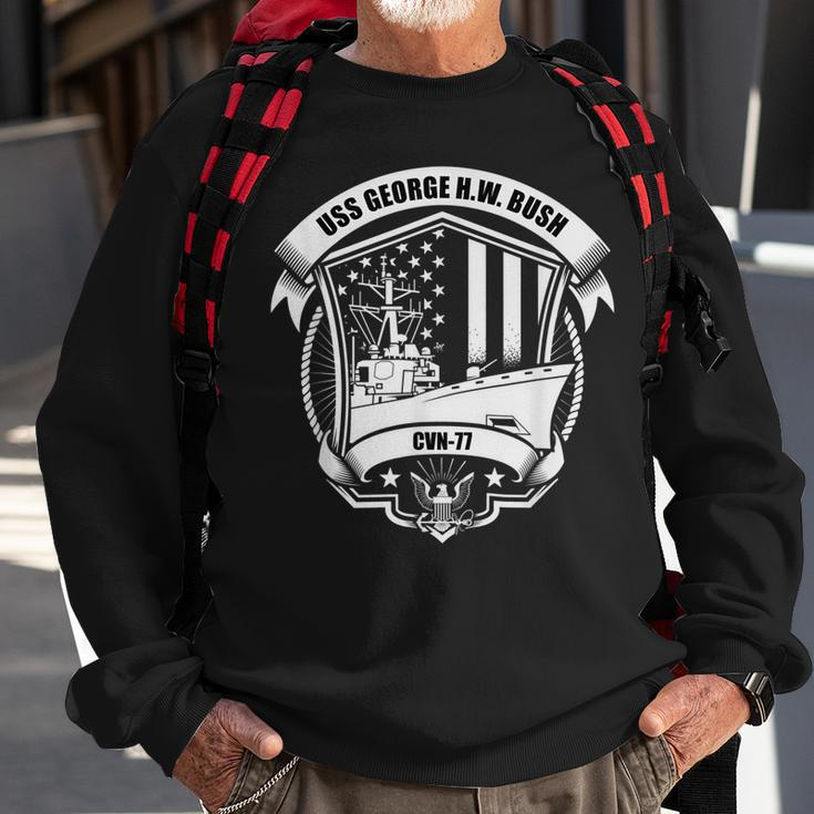 Uss George HW Bush Cvn-77 Sweatshirt Gifts for Old Men