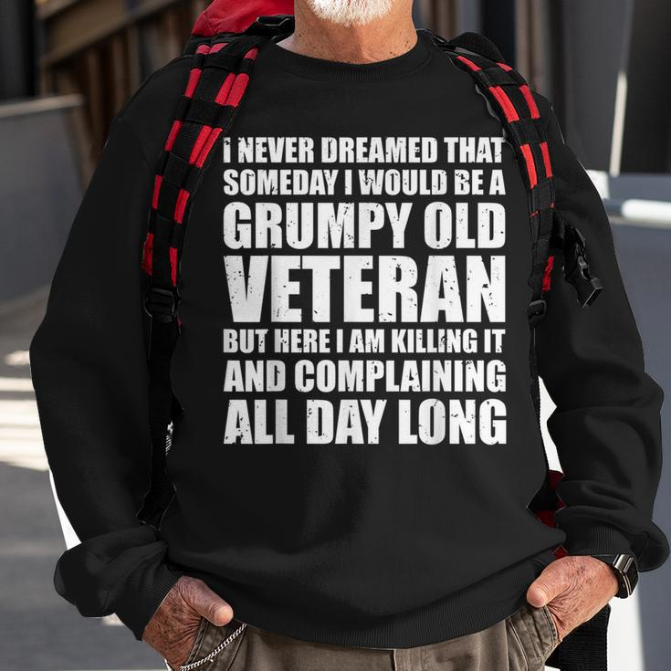 Veteran Grumpy Old Funny Men Grandpa Daddy Gifts Men Women Sweatshirt Graphic Print Unisex Gifts for Old Men