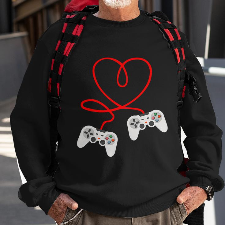Video Gamer Valentines Day Tshirt With Controllers Heart Sweatshirt Gifts for Old Men