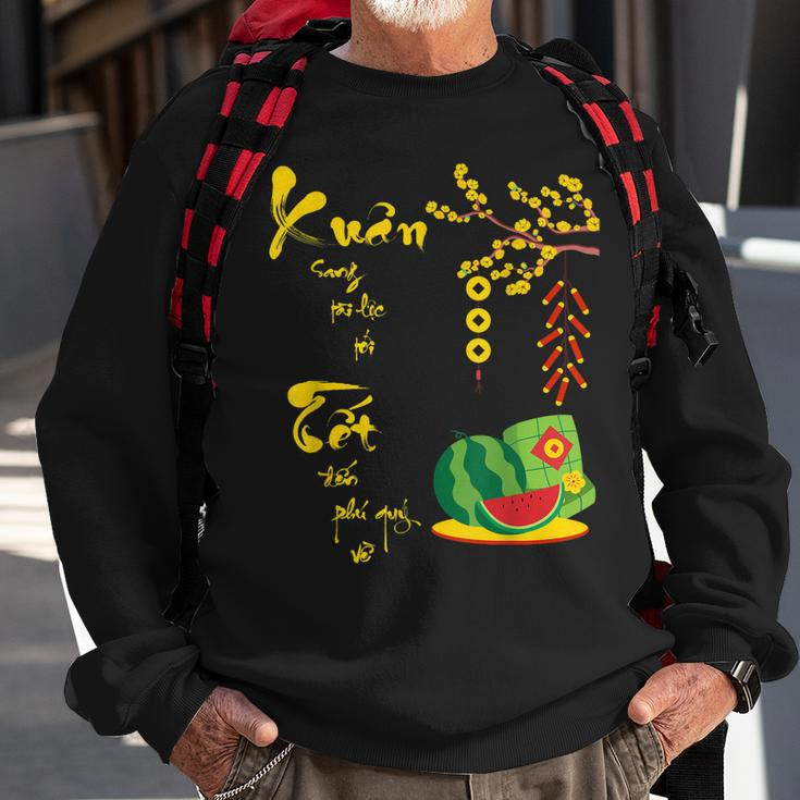 Vietnamese Lunar New Year Decorations 2023 | Tet 2023 Men Women Sweatshirt Graphic Print Unisex Gifts for Old Men