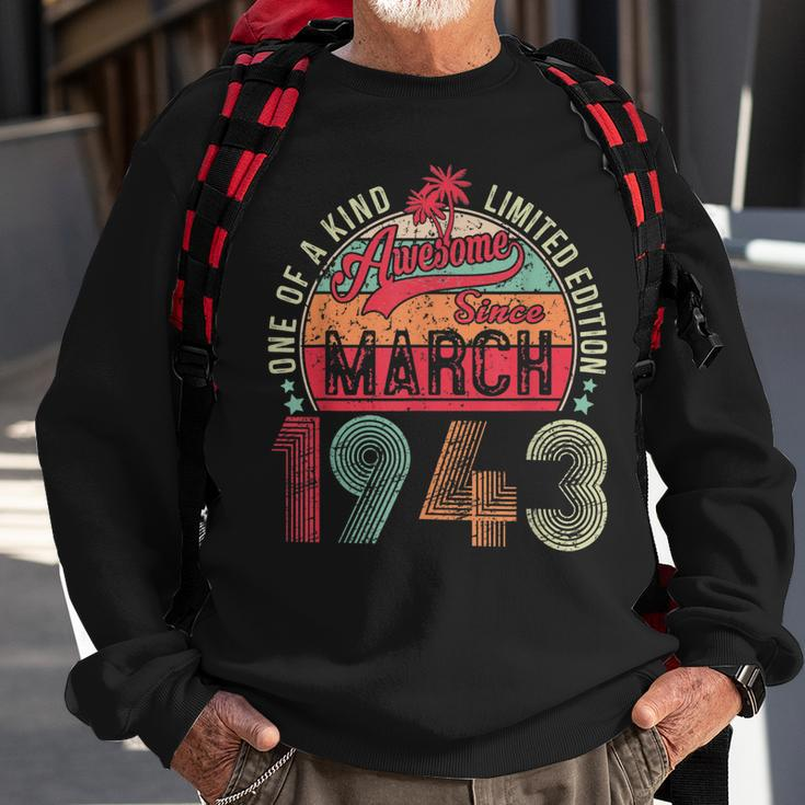 Vintage 80 Year Old March 1943 Limited Edition 80Th Birthday Sweatshirt Gifts for Old Men
