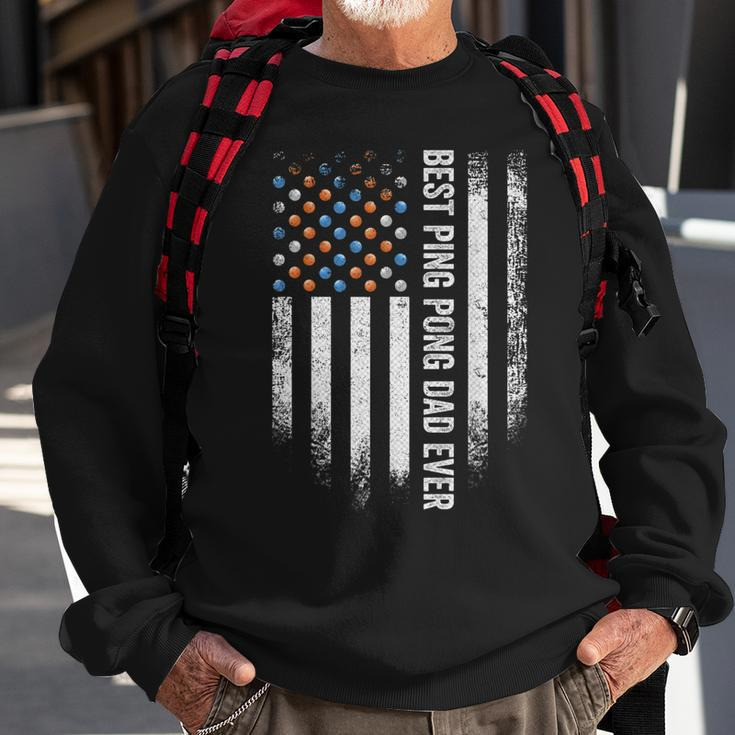 Vintage American Flag Best Ping Pong Dad Ever Table Tennis Sweatshirt Gifts for Old Men