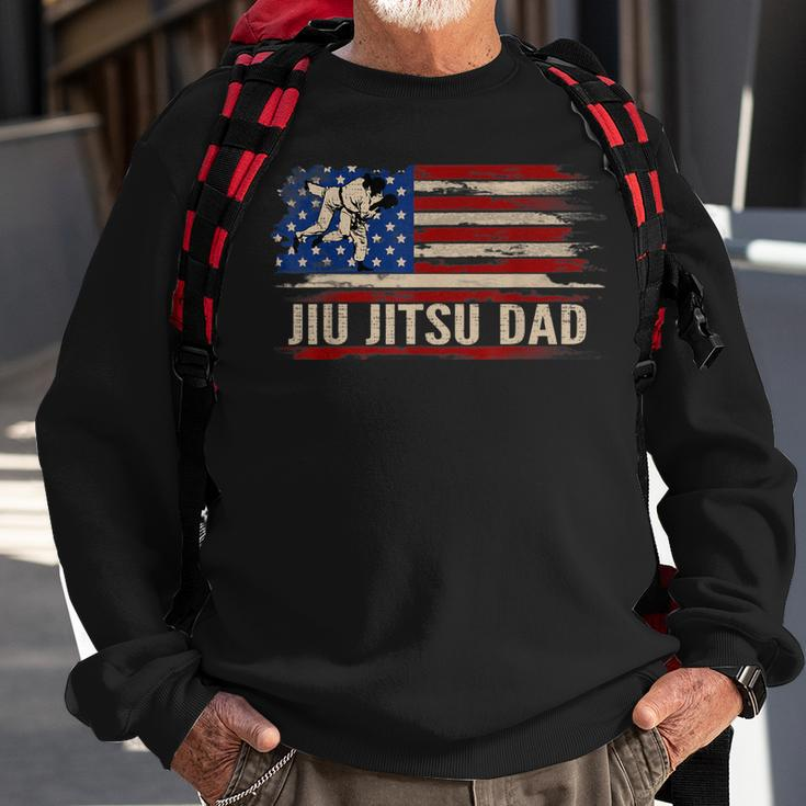 Vintage Bjj Jiu-Jitsu Dad American Usa Flag Sports Gift Sweatshirt Gifts for Old Men