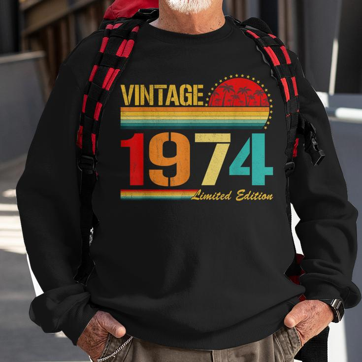Vintage Born In 1974 Birthday Year Party Wedding Anniversary Sweatshirt Gifts for Old Men