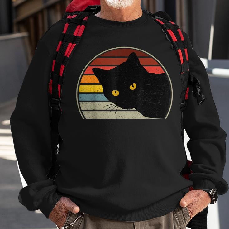 Vintage Cat 80S Retro Style For Cat Lover Cat Mom Cat Dad Sweatshirt Gifts for Old Men