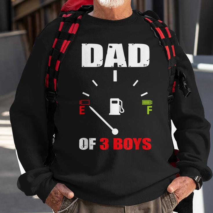 Vintage Dad Dad Of 3 Boys Battery Low Fathers Day Sweatshirt Gifts for Old Men