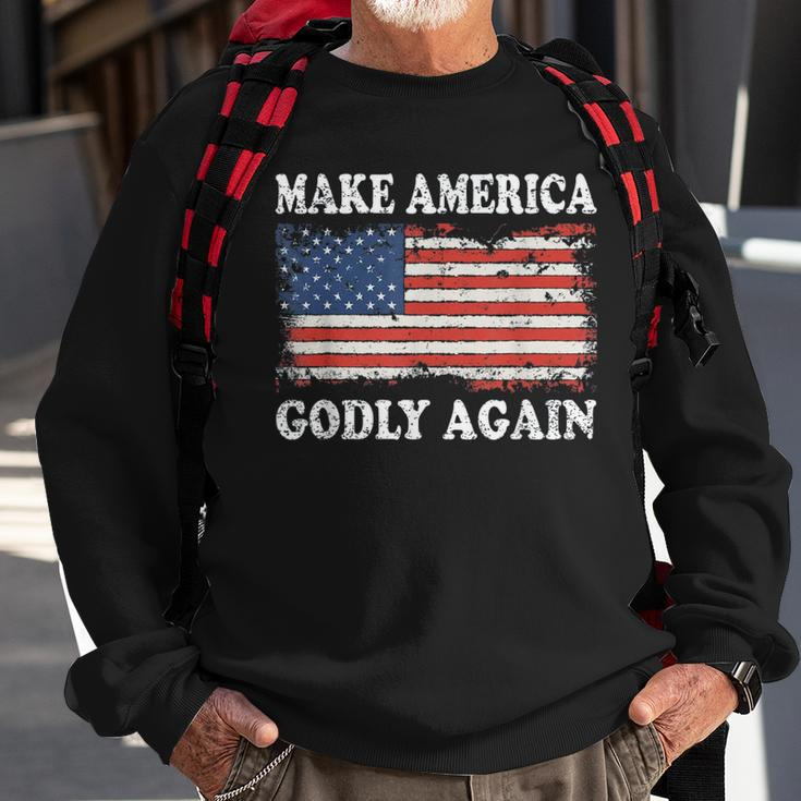 Vintage Make America Godly Again Men Women Sweatshirt Graphic Print Unisex Gifts for Old Men