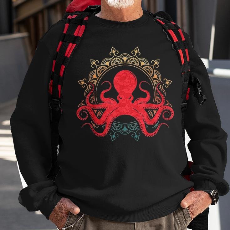 Vintage Octopus Gift Print Retro Octopi Retro Octopus Sweatshirt Gifts for Old Men