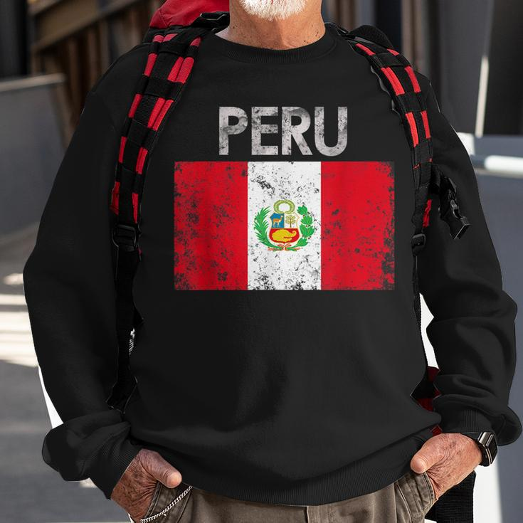 Vintage Peru Peruvian Flag Pride Gift Sweatshirt Gifts for Old Men