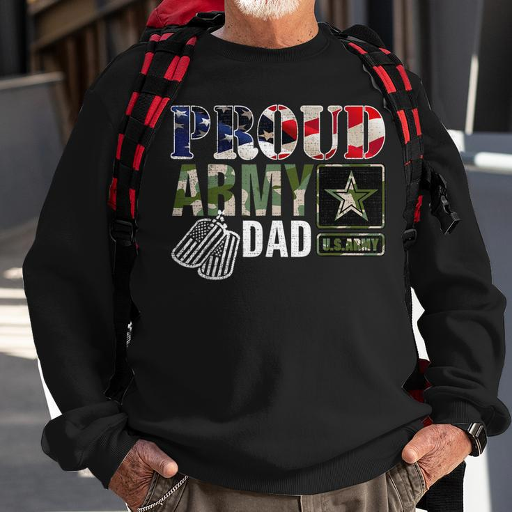 Vintage Proud Army Dad Camo With American Flag Gift Sweatshirt Gifts for Old Men