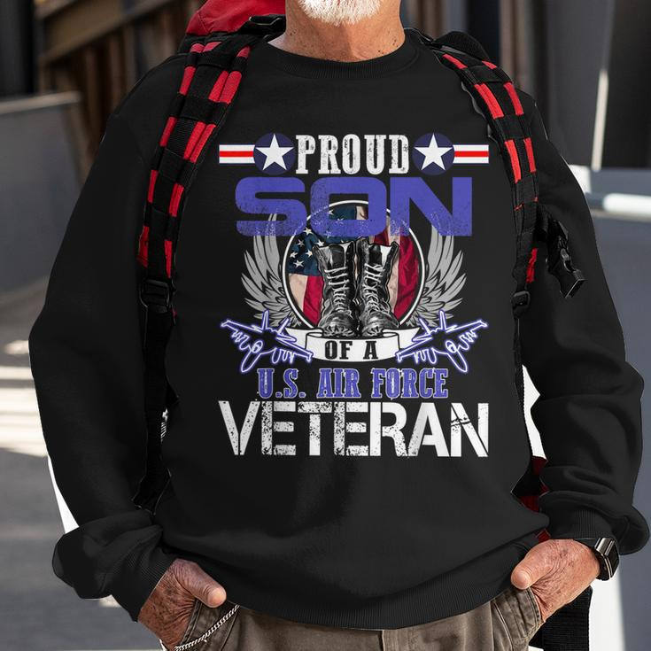 Vintage Proud Son Of A US Air Force Veteran Gift Mom Dad Sweatshirt Gifts for Old Men