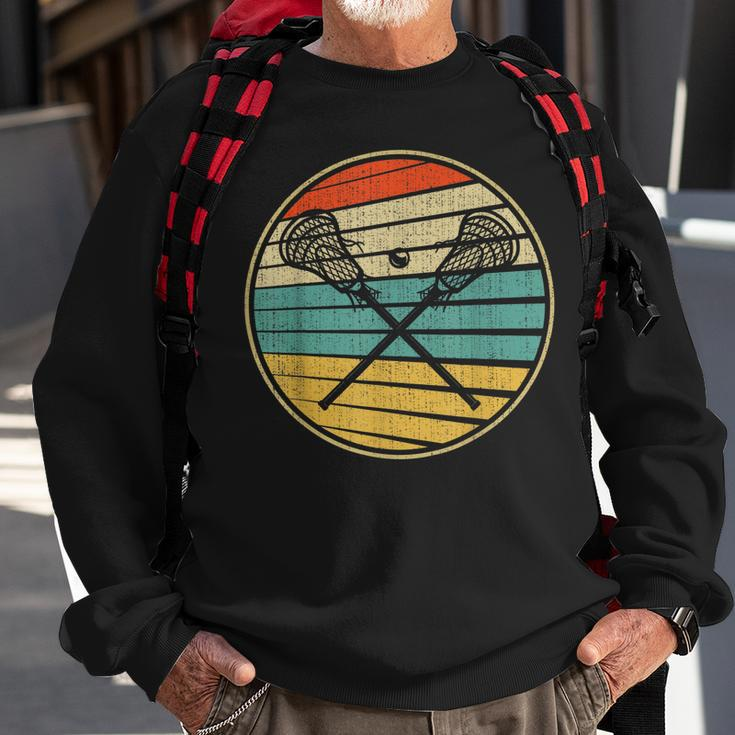 Vintage Retro 60S 70S Style Lacrosse Stick Player Lover Sweatshirt Gifts for Old Men