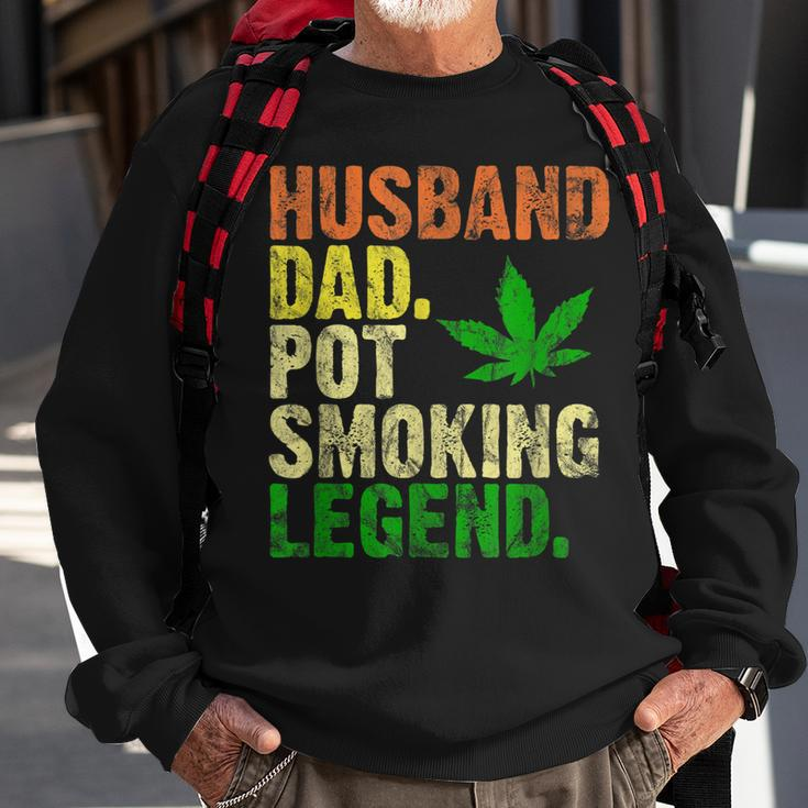 Vintage Retro Husband Dad Pot Smoking Weed Legend Gift Sweatshirt Gifts for Old Men
