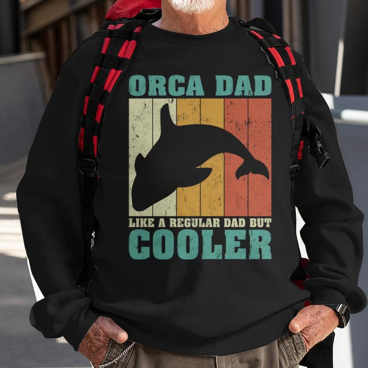 Vintage Retro Orca Dad Like A Regular Dad Father’S Day Long SleeveSweatshirt Gifts for Old Men