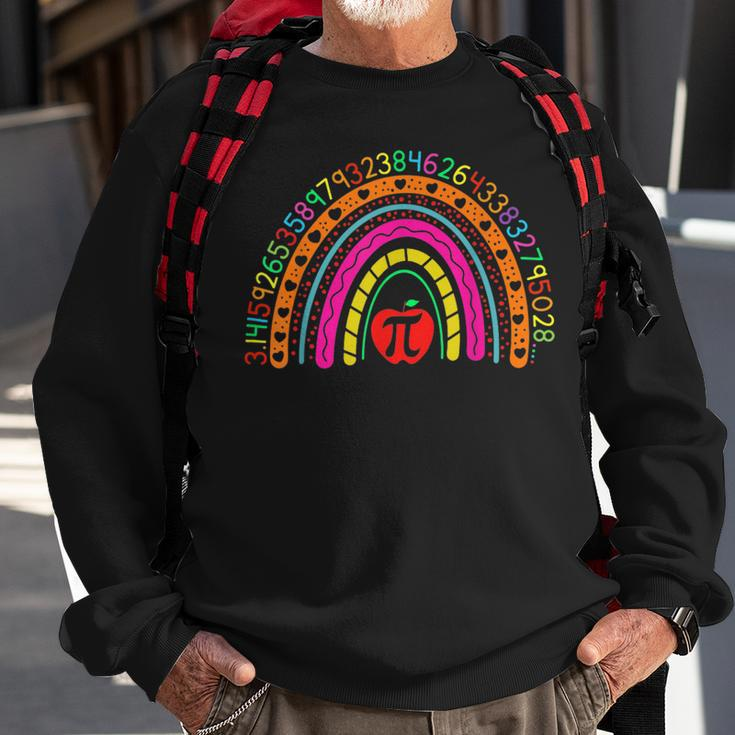 Vintage Teacher Red Apple Mathematics Symbol Pi Day Teachers Sweatshirt Gifts for Old Men