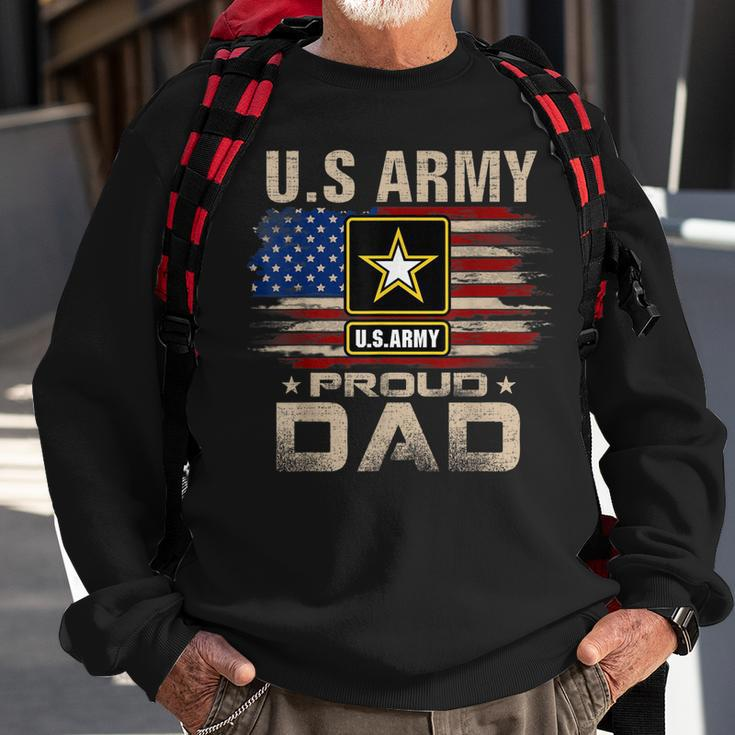 Vintage US Army Proud Dad With American Flag Sweatshirt Gifts for Old Men