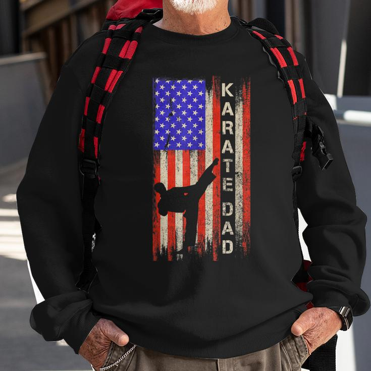 Vintage Usa American Flag Karate Dad Karateka Silhouette Sweatshirt Gifts for Old Men
