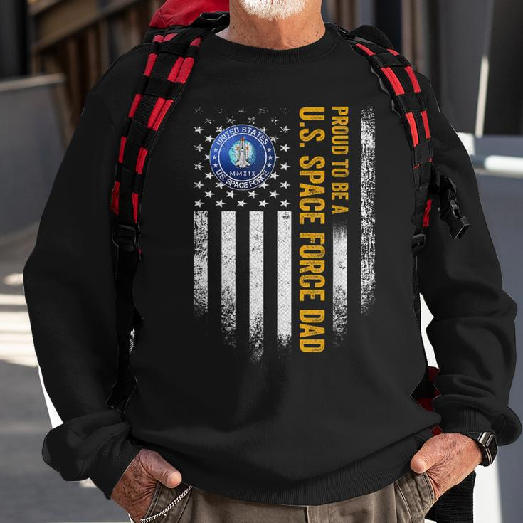 Vintage Usa American Flag Proud To Be A Us Space Force Dad Sweatshirt Gifts for Old Men