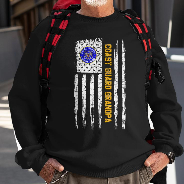 Vintage Usa American Flag Proud Us Coast Guard Grandpa Funny Sweatshirt Gifts for Old Men