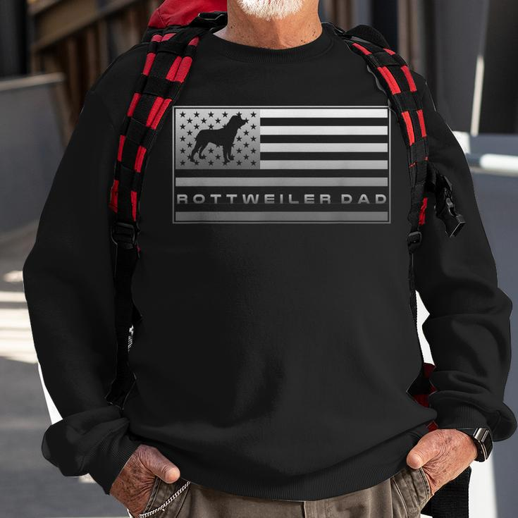 Vintage Usa Flag Proud Rottweiler Dad Rottie Silhouette Sweatshirt Gifts for Old Men