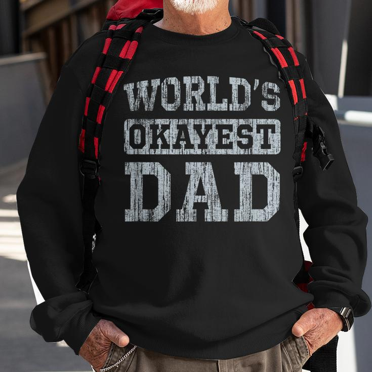 Vintage Worlds Okayest Dad Sweatshirt Gifts for Old Men