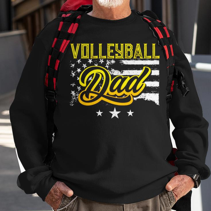Volleyball Dad American Flag Sweatshirt Gifts for Old Men