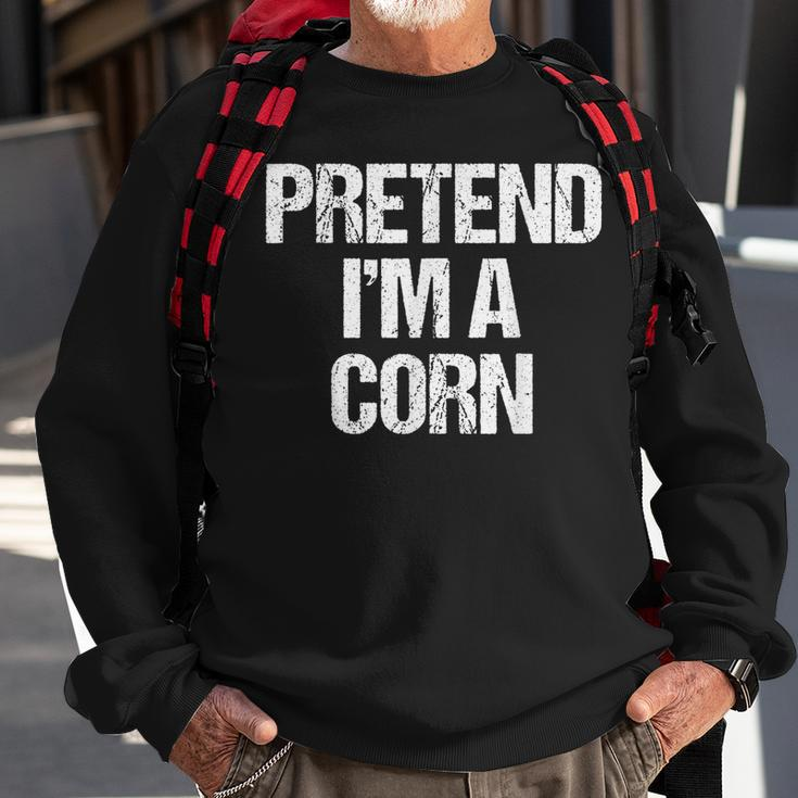 Vorgeben Ich Bin Ein Mais Lustig Faul Halloween-Kostüm Sweatshirt Geschenke für alte Männer