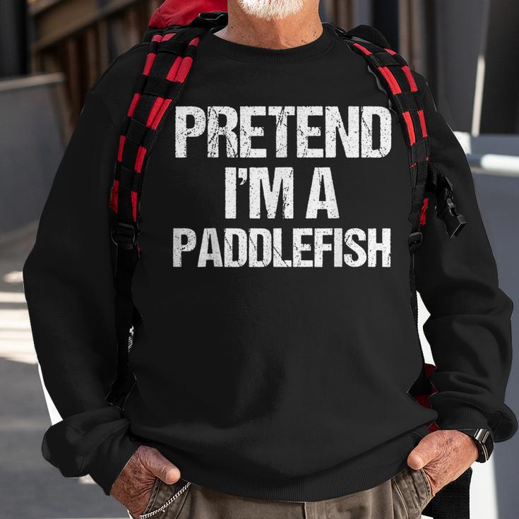 Vorgeben Ich Bin Ein Paddelfisch Lustig Faul Halloween-Kost Sweatshirt Geschenke für alte Männer