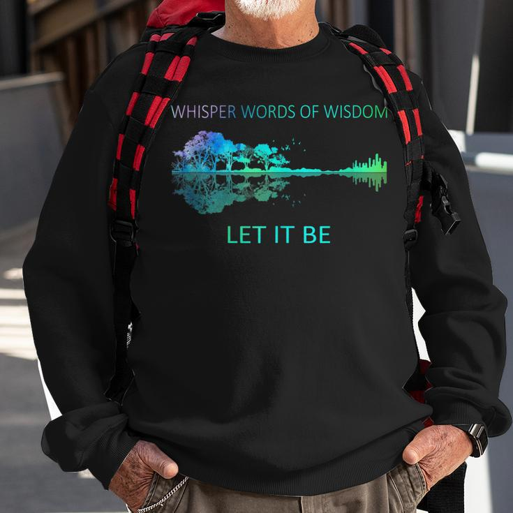 Watercolor Tree Sky There Will Be An Answer Let-It Be Guitar Sweatshirt Gifts for Old Men