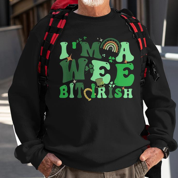 Wee Bit Irish St Patricks Day Lucky Clover Shamrock Sweatshirt Gifts for Old Men