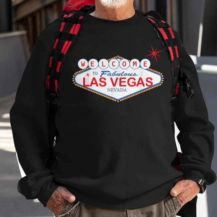 Welcome To Las Vegas Novelty Souvenir Sign VacationSweatshirt Gifts for Old Men