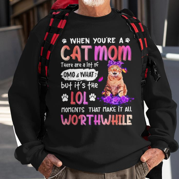 When You’Re A Cat Mom There Are A Lot Of Omg And What Sweatshirt Gifts for Old Men