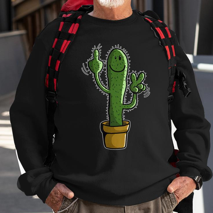 Witziges Stinkefinger Kaktus I Humor Sweatshirt Geschenke für alte Männer
