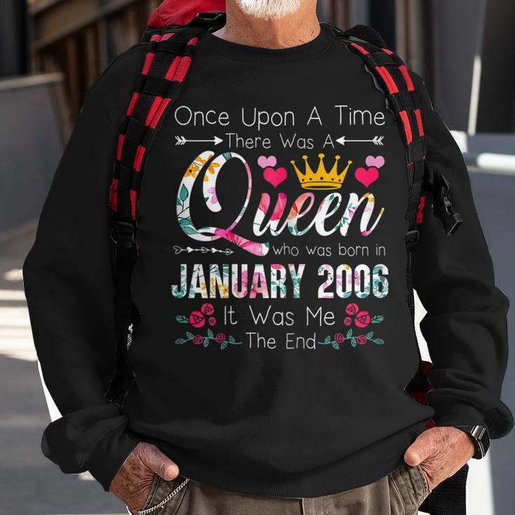 Womens 17 Years Birthday Girls 17Th Birthday Queen January 2006 Sweatshirt Gifts for Old Men