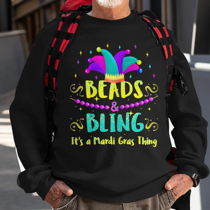 Womens Beads And Bling Its A Mardi Gras Thing Outfit For Women Sweatshirt Gifts for Old Men