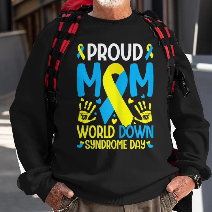 Womens Down Syndrome Mom Ribbon World Down Syndrome Awareness Day Sweatshirt Gifts for Old Men