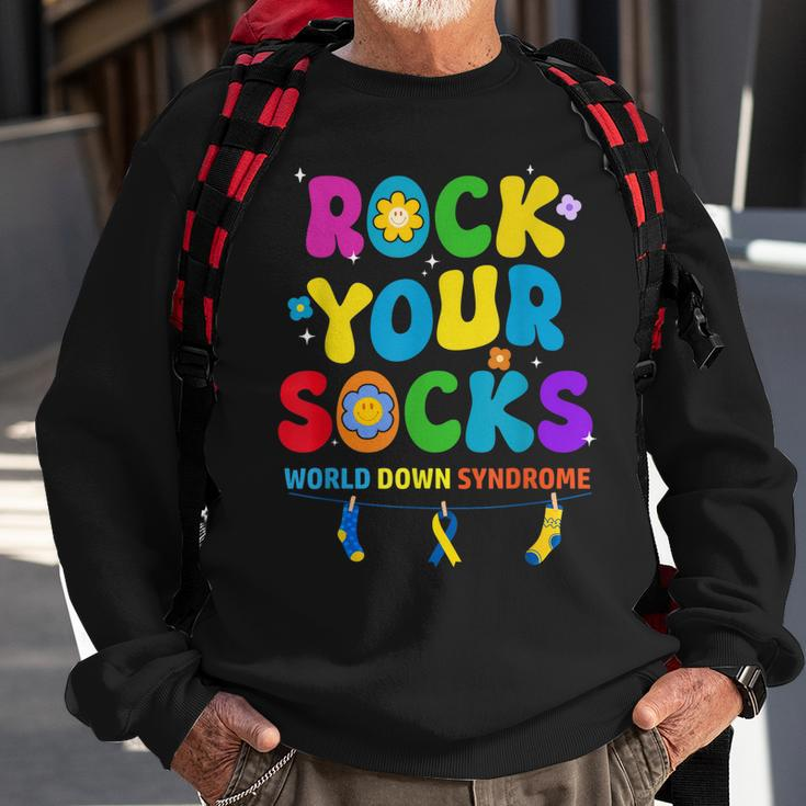 World Down Syndrome Day Rock Your Socks Awareness Sweatshirt Gifts for Old Men
