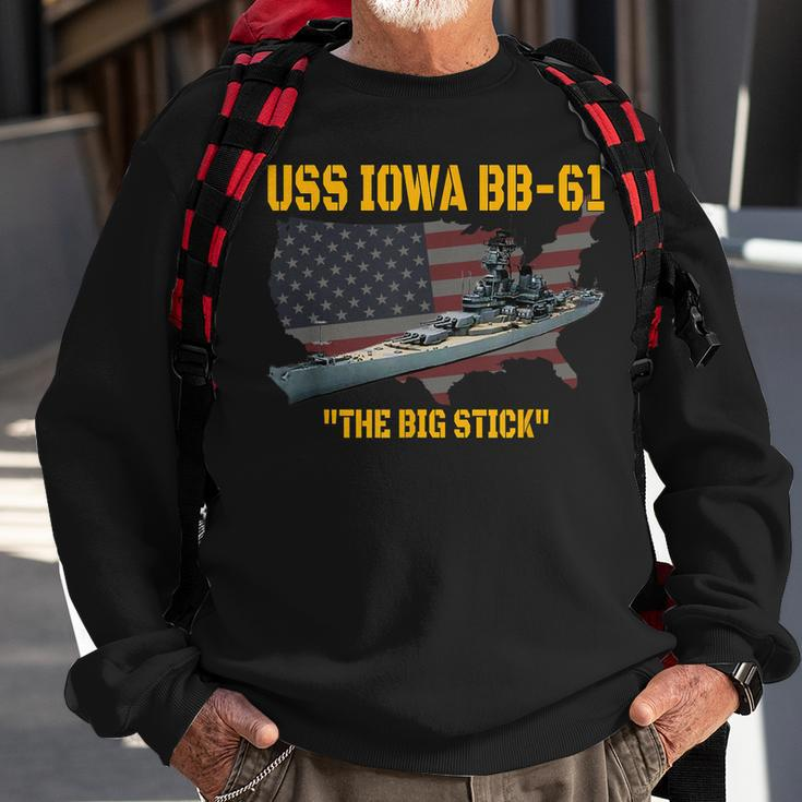 World War Ii Warship Uss Iowa & Ww2 Bb-61 Battleship Veteran Sweatshirt Gifts for Old Men