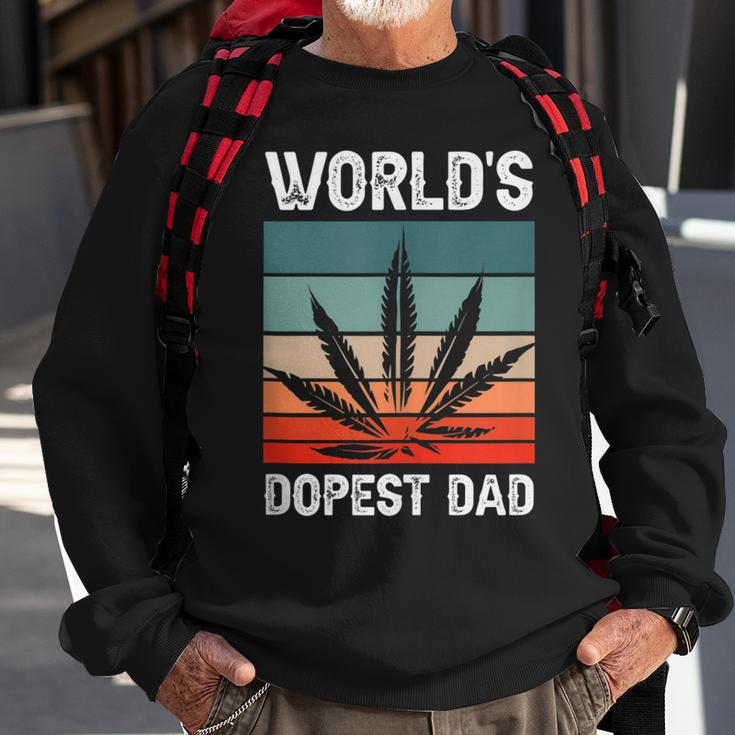 Worlds Dopest Dad Marijuana Cannabis Weed Vintage Sweatshirt Gifts for Old Men
