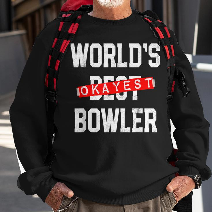 Worlds Okayest Bowler V2 Men Women Sweatshirt Graphic Print Unisex Gifts for Old Men