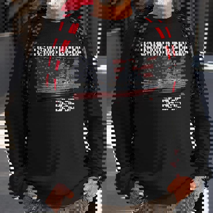 Ww2 American Battleship Uss North Carolina Bb-55 Warships Sweatshirt Gifts for Old Men