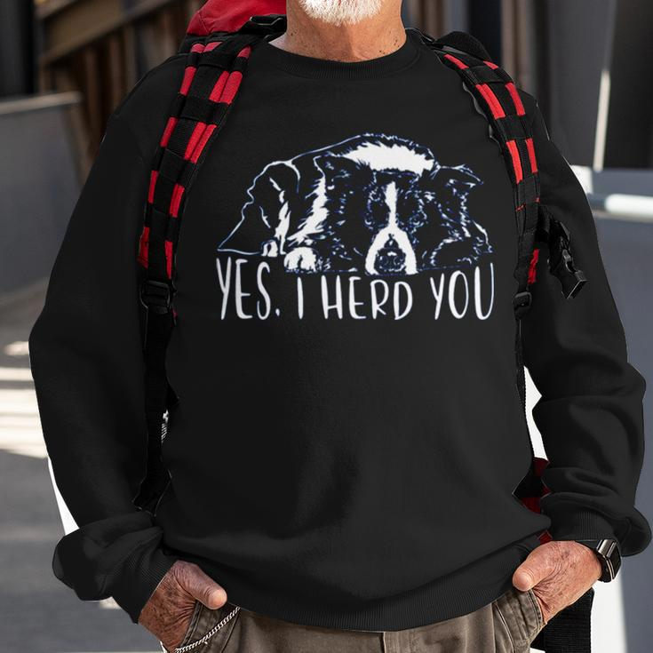 Yes I Herd You Border Collie Dog Saying Dog Sweatshirt Gifts for Old Men