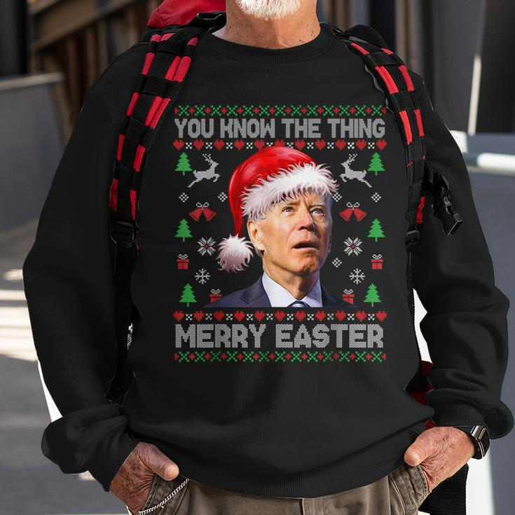 You Know The Thing Merry Easter Santa Biden Ugly Christmas Sweatshirt Gifts for Old Men